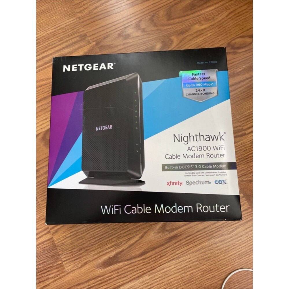 Netgear Nighthawk Wifi AC1900 Cable Modem Router C7000 v2